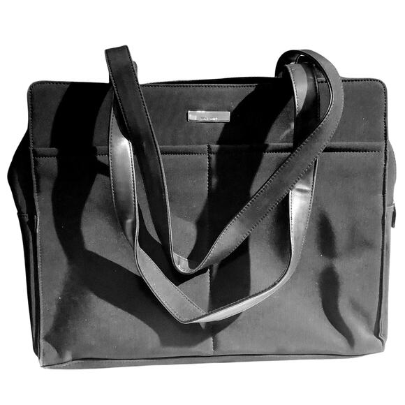 Nine West, 6-Pocket, Personal Tablet/SM Laptop Carry Bag, Black 12"H x 15"W - Picture 1 of 9